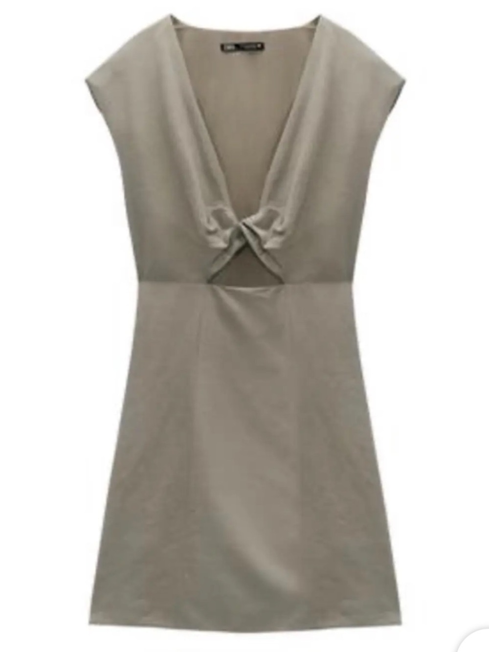 Sleeveless Tie-Front Mini Dress in Olive
